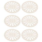 6Pcs Coaster Round Thickened Creative Insulation Pad Kitchen Table Mat Household SuppliesBeige
