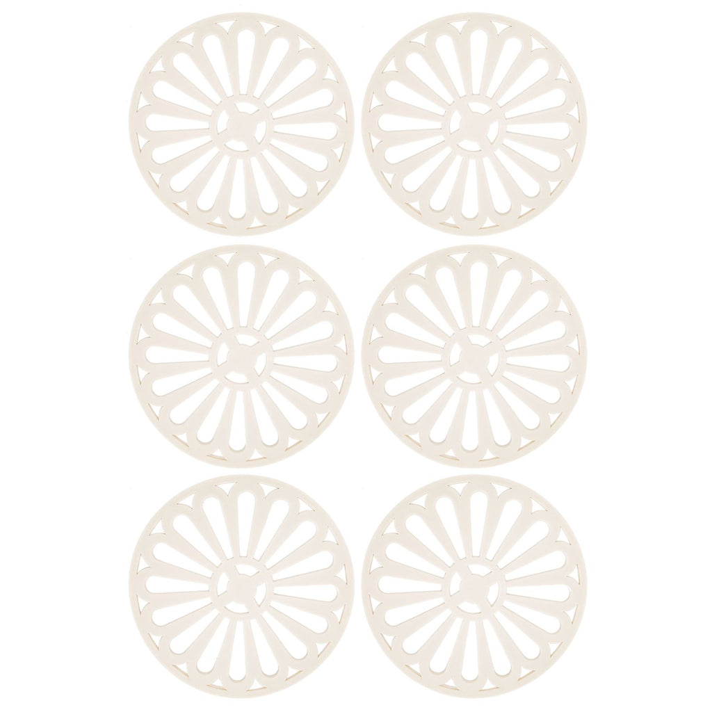 6Pcs Coaster Round Thickened Creative Insulation Pad Kitchen Table Mat Household SuppliesBeige