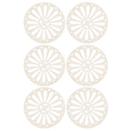 6Pcs Coaster Round Thickened Creative Insulation Pad Kitchen Table Mat Household SuppliesBeige