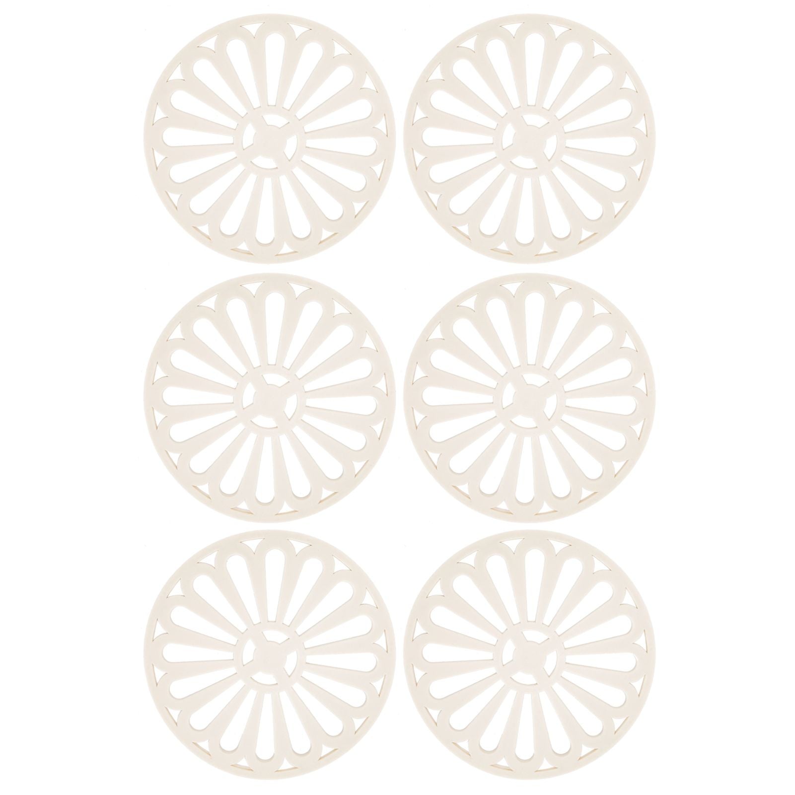 6Pcs Coaster Round Thickened Creative Insulation Pad Kitchen Table Mat Household SuppliesBeige