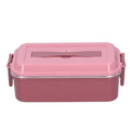 304 Stainless Steel Lunch Box Rectangular Insulated Portable Bento Box with HandleSingle Layer 700ml