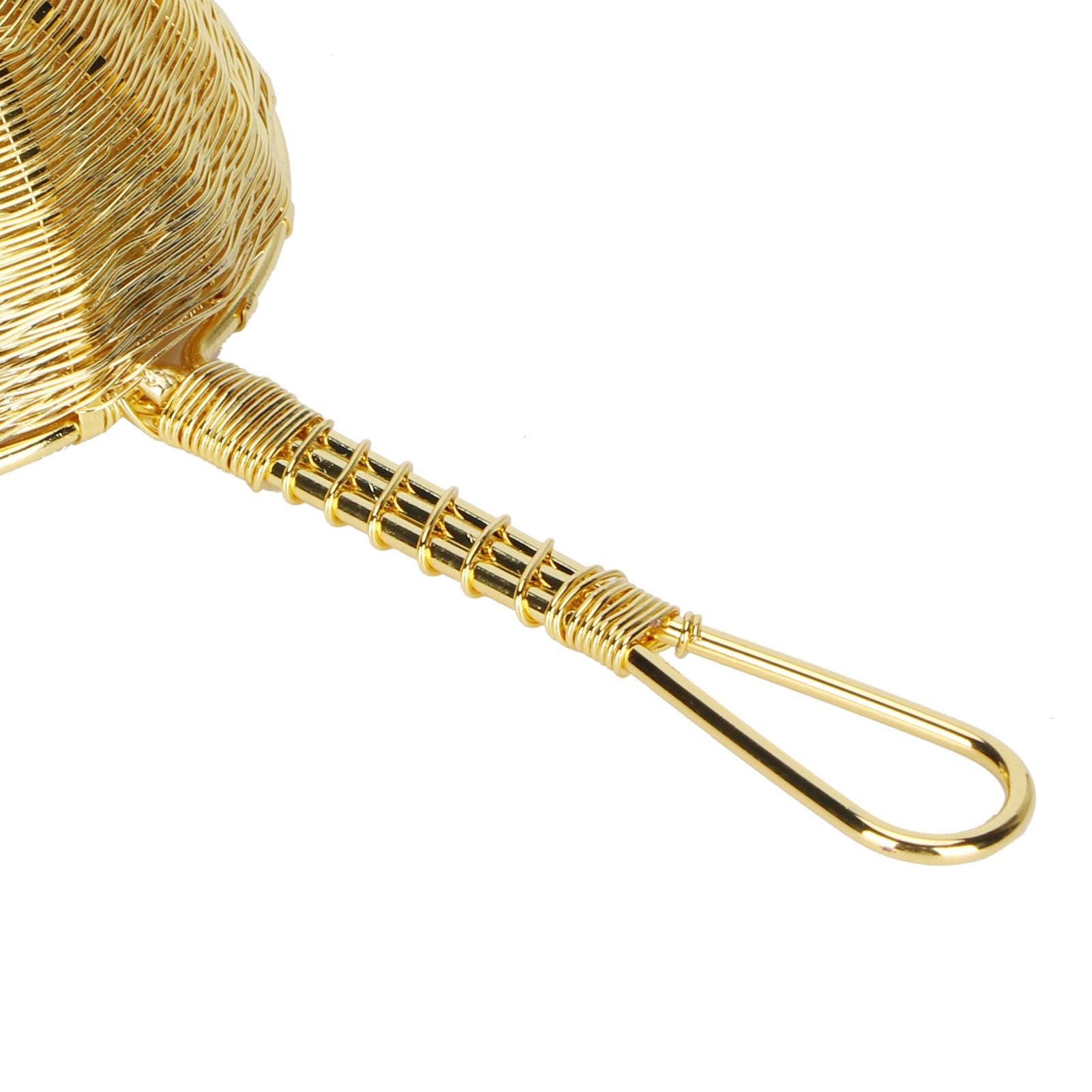 Tea Infuser Strainer Hand Made Copper Reusable Teapot Filter with Long Handle for Tea Maker