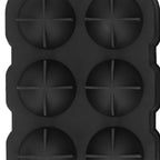 6 Cavity DIY Ice Cubes Mold Ice Ball Maker Mould Tray for Bar Party Cocktail Use Black