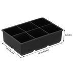 6-Grid Large Ice Cubes Maker Square Ice Cubes Tray Silicone Ice Mold Party Bar Accessories