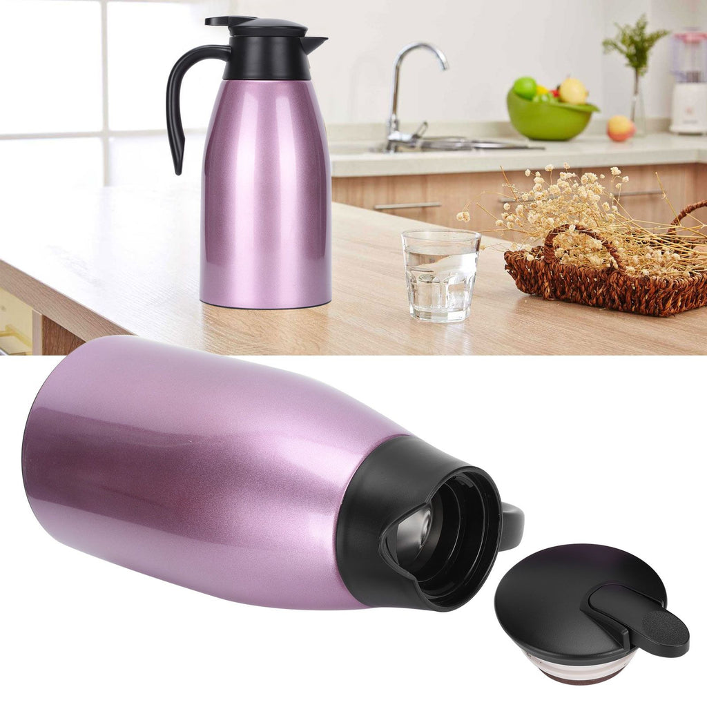 2L Large Capacity Insulated Hot Water Pot Inner Stainless Steel Thermal Coffee BottlePurple 2L