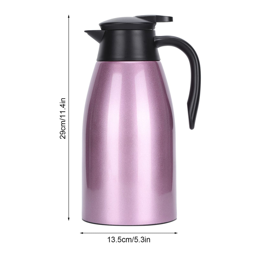 2L Large Capacity Insulated Hot Water Pot Inner Stainless Steel Thermal Coffee BottlePurple 2L
