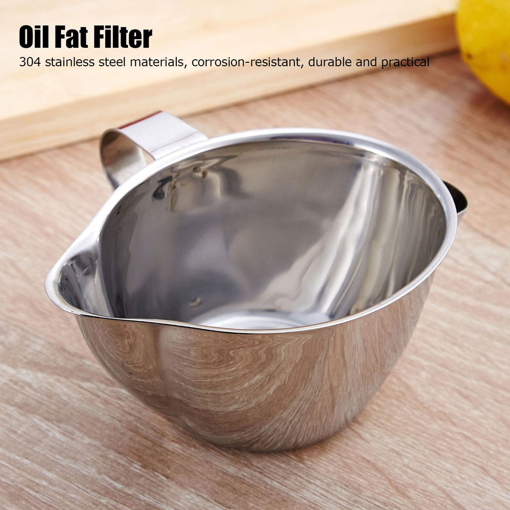 Oil Fat Separator 304 Stainless Steel Oil Grease Filter Strainer Kitchen Accessory