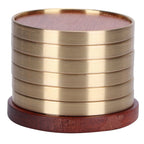 Wooden Tea Cup Mat Insulation Desktop Cup Pad Set with Base Tray Tea Ceremony AccessoriesRosewood