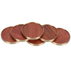 Wooden Tea Cup Mat Insulation Desktop Cup Pad Set with Base Tray Tea Ceremony AccessoriesRosewood