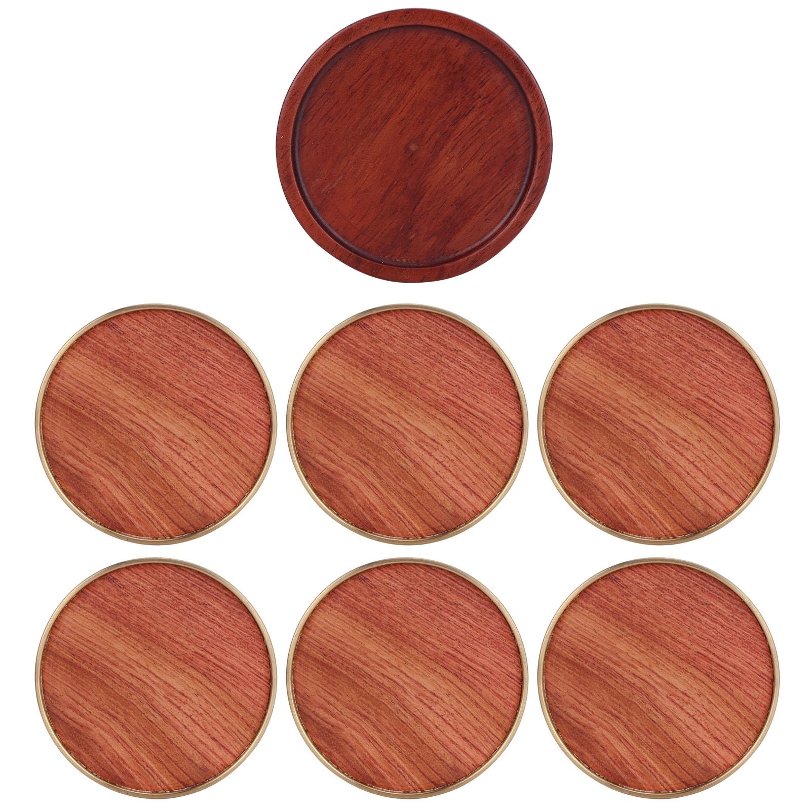 Wooden Tea Cup Mat Insulation Desktop Cup Pad Set with Base Tray Tea Ceremony AccessoriesRosewood