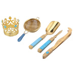 Tea Ceremony Set 304 Stainless Steel Tea Spoon Needle Clip Filter Kit Kung Fu Tea Accessory Gold