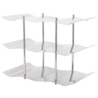 3‑Tier Stainless Steel Wine Rack Freestanding Wavy Wine Holder Display Shelf Kitchen Accessories