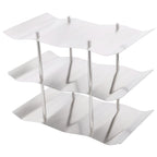 3‑Tier Stainless Steel Wine Rack Freestanding Wavy Wine Holder Display Shelf Kitchen Accessories
