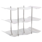 3‑Tier Stainless Steel Wine Rack Freestanding Wavy Wine Holder Display Shelf Kitchen Accessories