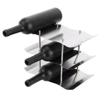 3‑Tier Stainless Steel Wine Rack Freestanding Wavy Wine Holder Display Shelf Kitchen Accessories
