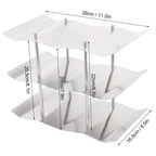 3‑Tier Stainless Steel Wine Rack Freestanding Wavy Wine Holder Display Shelf Kitchen Accessories