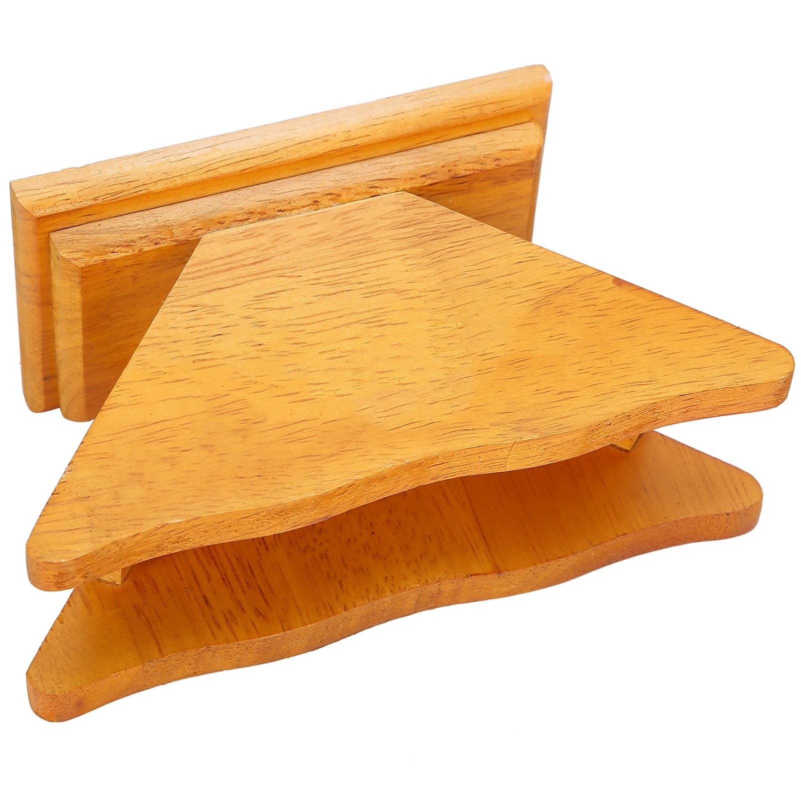 Coffee Filter Paper Holder Countertop Reusable V shaped Wooden Storage Container Dispenser