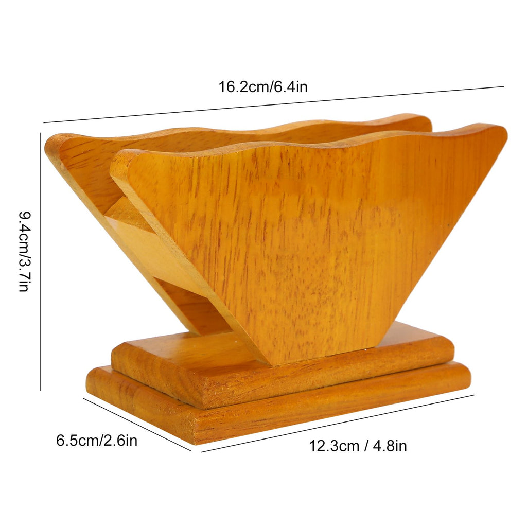 Coffee Filter Paper Holder Countertop Reusable V shaped Wooden Storage Container Dispenser