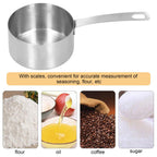 304 Stainless Steel Measuring Cup Kitchen Baking Measuring Spoon with Scale Cooking Accessories3/4cup