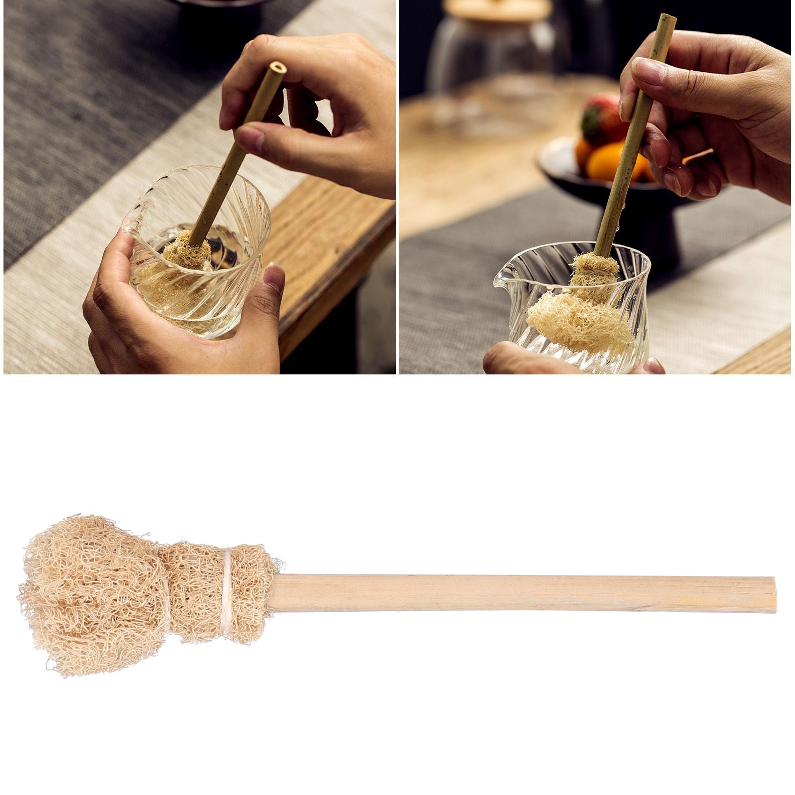 Natural Loofah Brush Water Cup Teacup Teapot Cleaning Brush Tea Ceremony Accessories