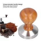 58mm Stainless Steel Coffee Powder Hammer Tamper with Wood Handle Coffee Accessories