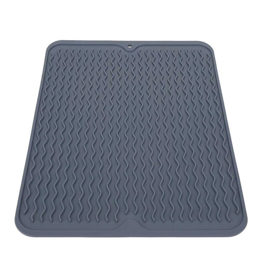 Dish Drying Mat Soft Flexible Rubber Heat Resistant Nonslip BPA Free Eco Friendly Wide Application Dish Drying PadBlue