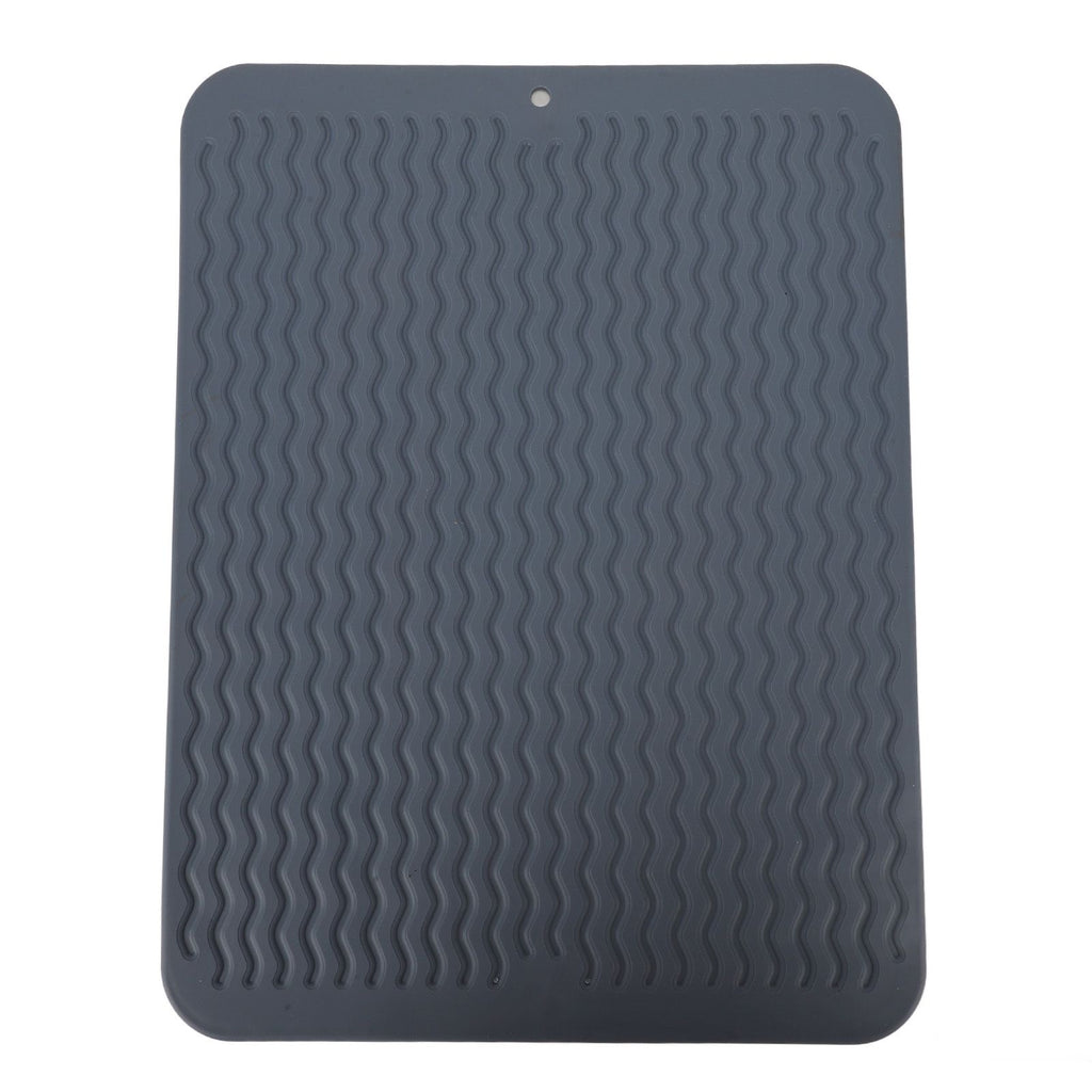 Dish Drying Mat Soft Flexible Rubber Heat Resistant Nonslip BPA Free Eco Friendly Wide Application Dish Drying PadBlue