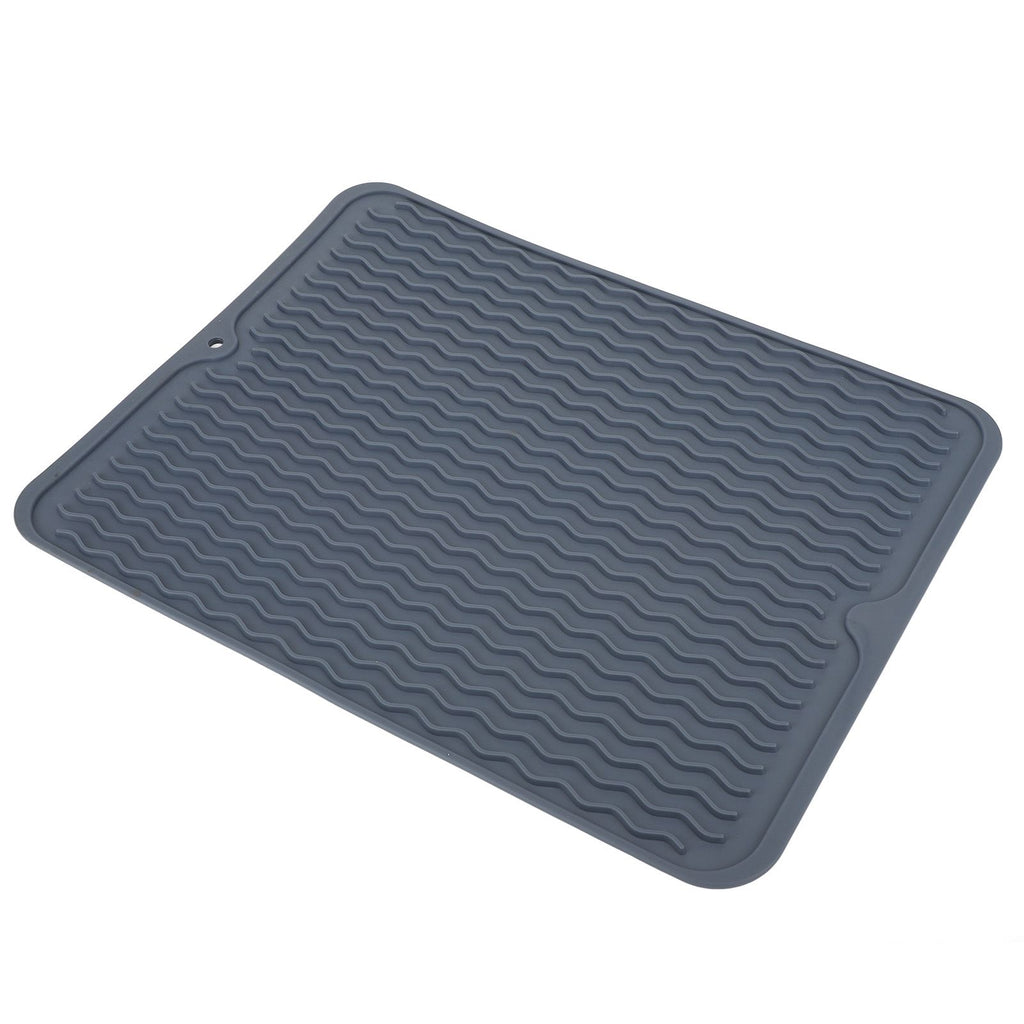 Dish Drying Mat Soft Flexible Rubber Heat Resistant Nonslip BPA Free Eco Friendly Wide Application Dish Drying PadBlue