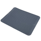 Dish Drying Mat Soft Flexible Rubber Heat Resistant Nonslip BPA Free Eco Friendly Wide Application Dish Drying PadBlue