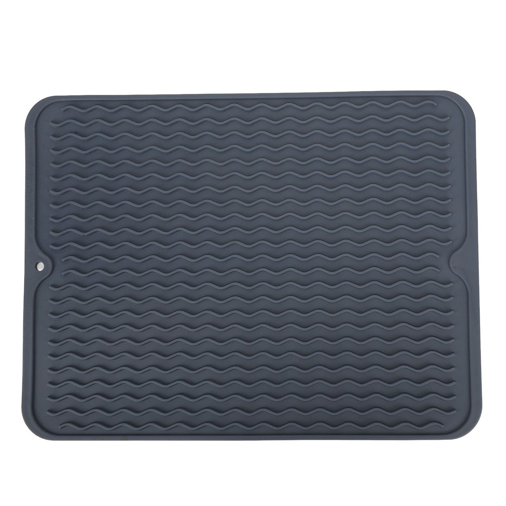 Dish Drying Mat Soft Flexible Rubber Heat Resistant Nonslip BPA Free Eco Friendly Wide Application Dish Drying PadBlue