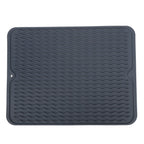 Dish Drying Mat Soft Flexible Rubber Heat Resistant Nonslip BPA Free Eco Friendly Wide Application Dish Drying PadBlue