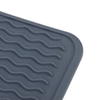Dish Drying Mat Soft Flexible Rubber Heat Resistant Nonslip BPA Free Eco Friendly Wide Application Dish Drying PadBlue