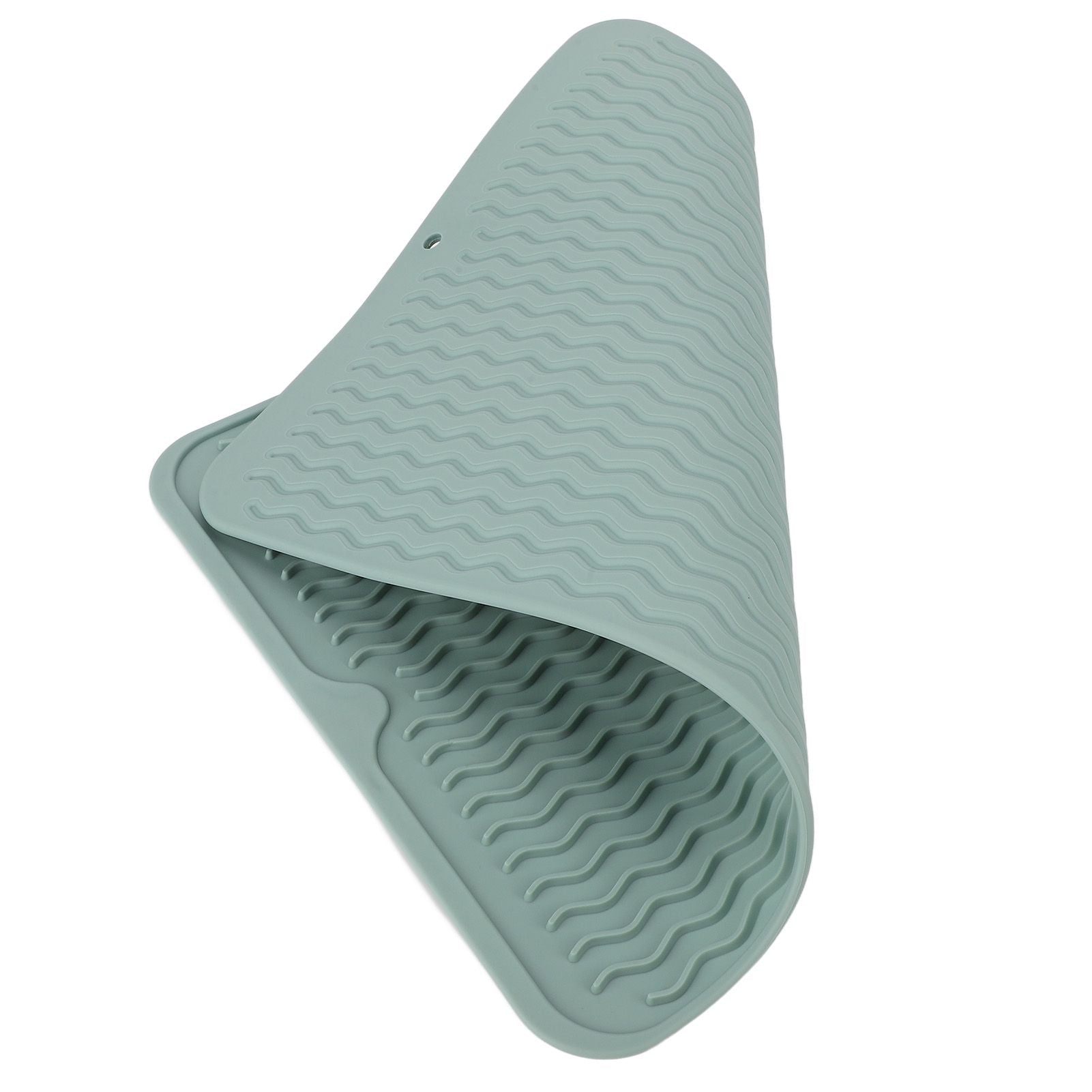 Dish Drying Mat Soft Flexible Rubber Heat Resistant Nonslip BPA Free Eco Friendly Wide Application Dish Drying PadGreen