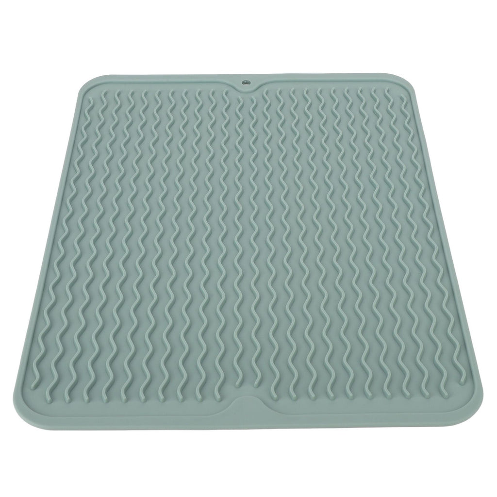 Dish Drying Mat Soft Flexible Rubber Heat Resistant Nonslip BPA Free Eco Friendly Wide Application Dish Drying PadGreen