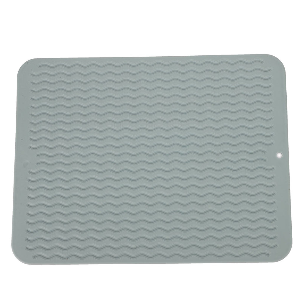 Dish Drying Mat Soft Flexible Rubber Heat Resistant Nonslip BPA Free Eco Friendly Wide Application Dish Drying PadGreen