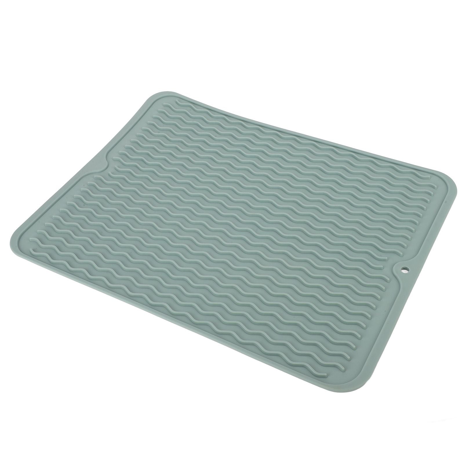 Dish Drying Mat Soft Flexible Rubber Heat Resistant Nonslip BPA Free Eco Friendly Wide Application Dish Drying PadGreen