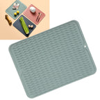 Dish Drying Mat Soft Flexible Rubber Heat Resistant Nonslip BPA Free Eco Friendly Wide Application Dish Drying PadGreen