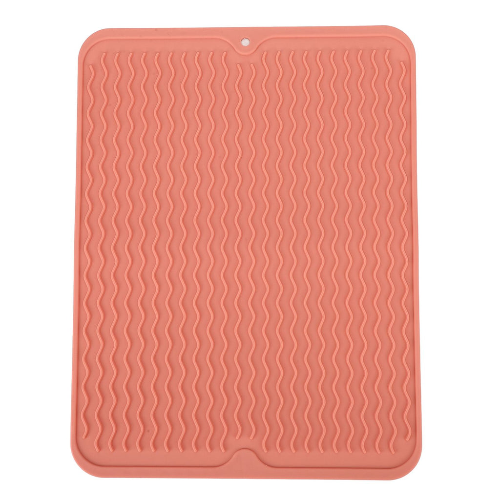 Dish Drying Mat Soft Flexible Rubber Heat Resistant Nonslip BPA Free Eco Friendly Wide Application Dish Drying PadPink