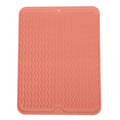 Dish Drying Mat Soft Flexible Rubber Heat Resistant Nonslip BPA Free Eco Friendly Wide Application Dish Drying PadPink
