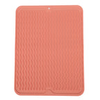 Dish Drying Mat Soft Flexible Rubber Heat Resistant Nonslip BPA Free Eco Friendly Wide Application Dish Drying PadPink
