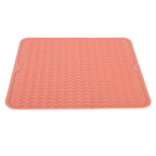 Dish Drying Mat Soft Flexible Rubber Heat Resistant Nonslip BPA Free Eco Friendly Wide Application Dish Drying PadPink