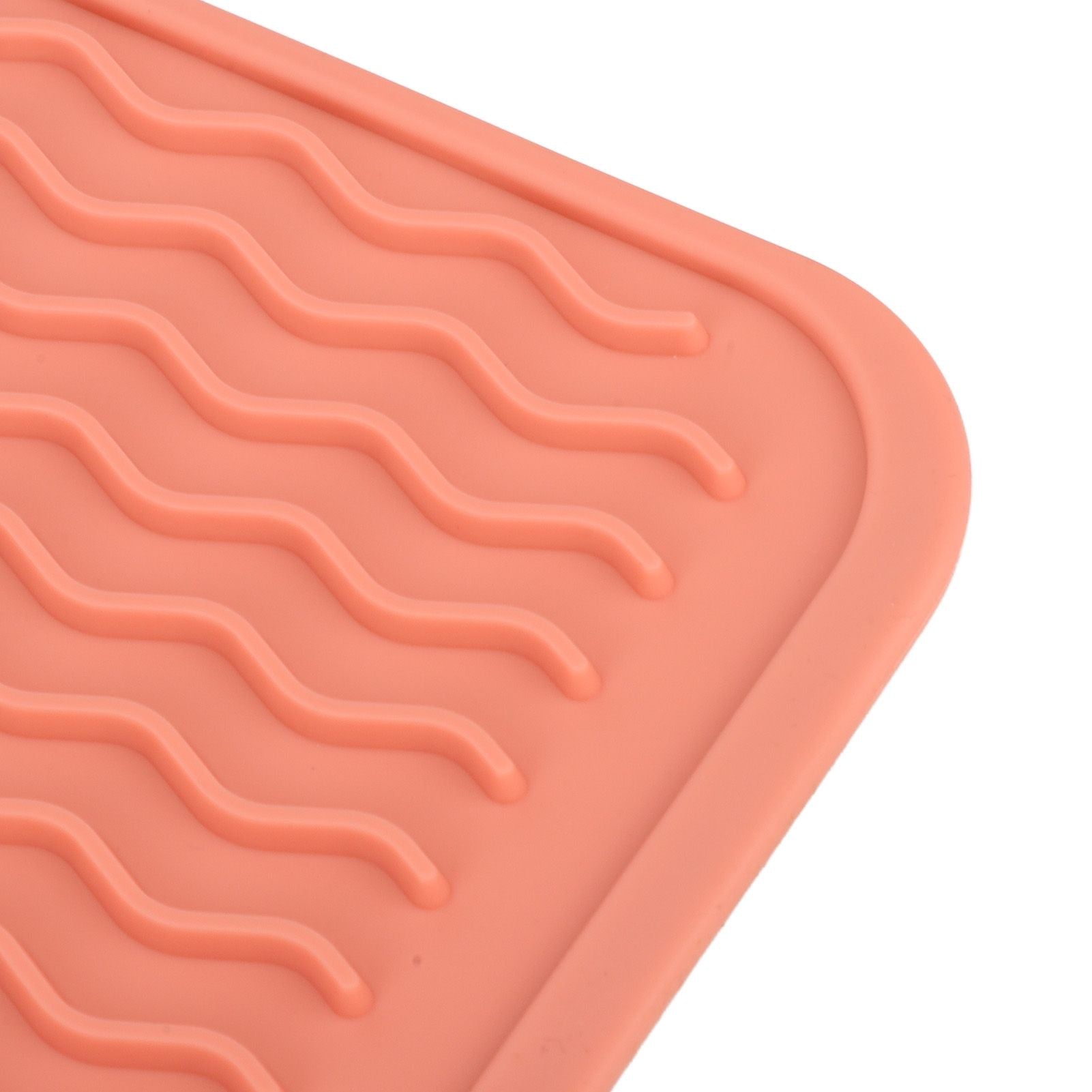 Dish Drying Mat Soft Flexible Rubber Heat Resistant Nonslip BPA Free Eco Friendly Wide Application Dish Drying PadPink
