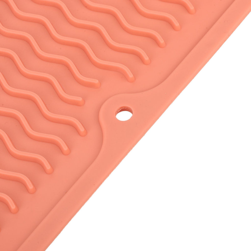 Dish Drying Mat Soft Flexible Rubber Heat Resistant Nonslip BPA Free Eco Friendly Wide Application Dish Drying PadPink