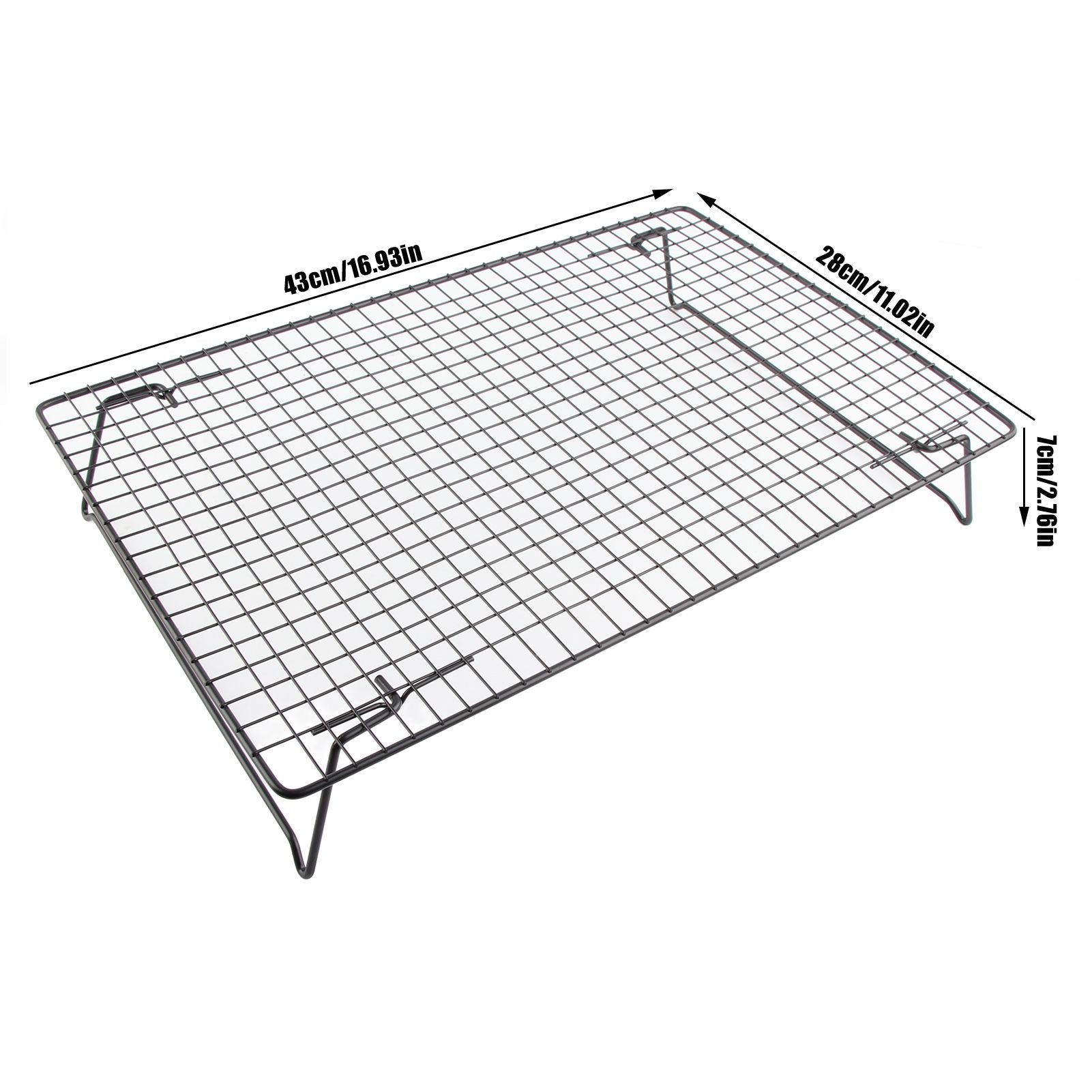 Cooling Rack Iron Bread Cookie Cake Cooling Net Oven Accessories for Dessert Coffee Shop Bakery Black