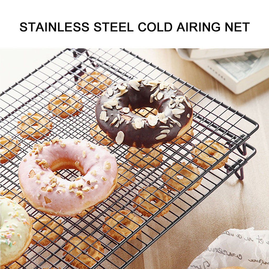 Cooling Rack Iron Bread Cookie Cake Cooling Net Oven Accessories for Dessert Coffee Shop Bakery Black