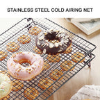 Cooling Rack Iron Bread Cookie Cake Cooling Net Oven Accessories for Dessert Coffee Shop Bakery Black