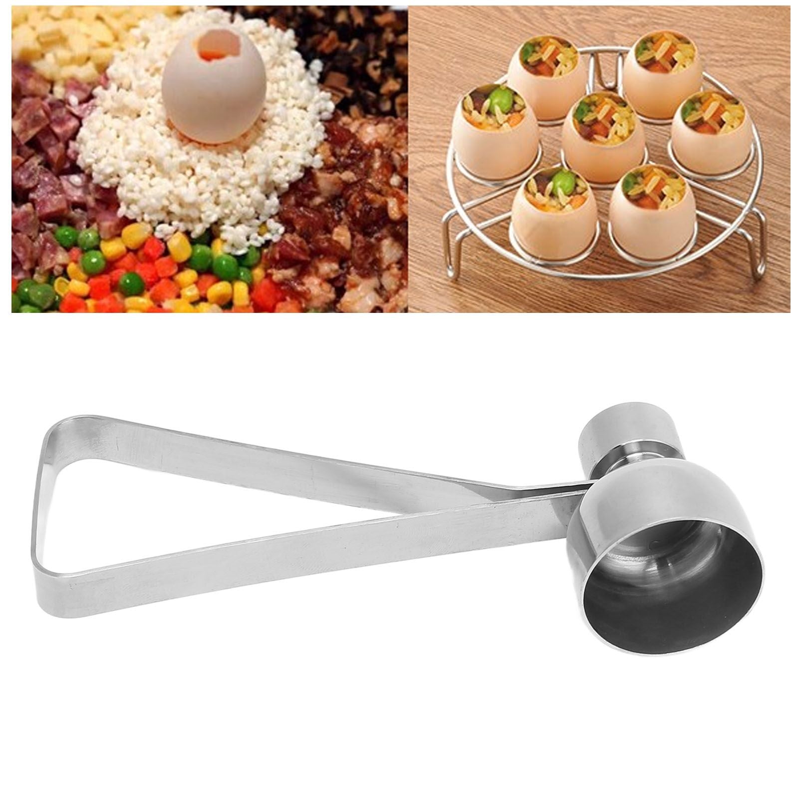 Egg Shell Opener Stainless Steel Double Headed Eggshell Cutter Home Kitchen Tool for Making Pudding Dessert Cake