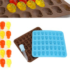 Skull Silicone Mold Ice Cube Tray Mold for Halloween Decor Dessert Chocolate 2Pcs Brown Blue