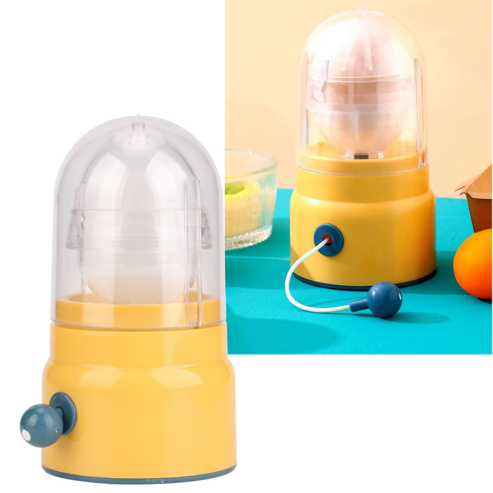 Egg Scrambler Shaker Manual Home Egg Spinner Egg Yolk White Mixer Golden Egg Maker Yellow