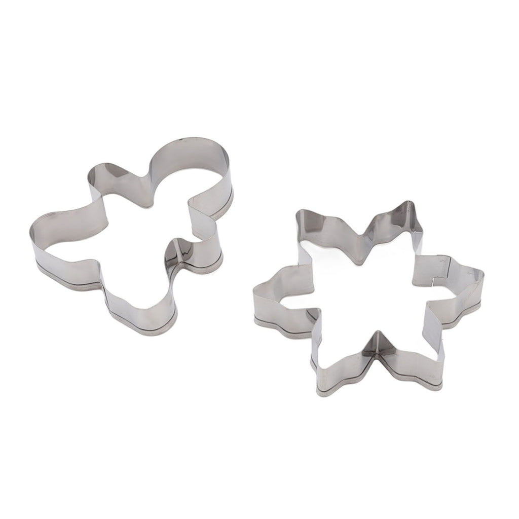 12pcs Christmas Cookie Cutters Christmas Theme Quick Release Stainless Steel Cookie Cutters Silver with Storage Rings for Cake